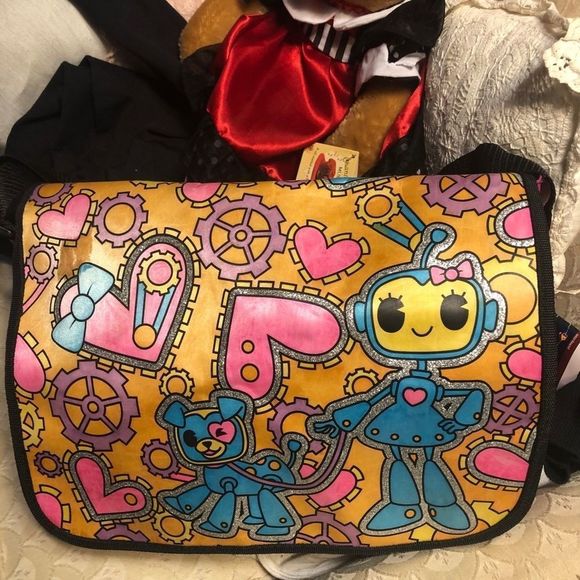 Peachtree play things colorful messenger bag 15 x 10 - Picture 2 of 6